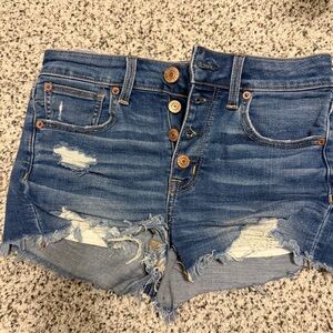 American Eagle Outfitters Distressed Blue Jean Shorts